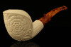 Carved Cobra Block Meerschaum Pipe with fitted case 12778