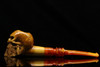 Skull with beard Meerschaum Pipe with case W1042