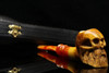 Skull with beard Meerschaum Pipe with case W1042