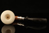 Deluxe Calabash Meerschaum Pipe Mahogany Wood - 925k Silver Rings -  with case 13050