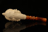 Skull with Beard & Eagle Meerschaum Pipe by I. Baglan with custom case 12888