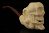 Skull in Claw Block Meerschaum Pipe with custom CASE 12894