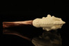 Skull in Claw Block Meerschaum Pipe with custom CASE 12894