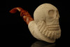 Skull with Beard Meerschaum Pipe by I. Baglan with custom case 13065