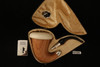 Calabash Meerschaum Pipe XL - Mahogany Wood with custom pocket case 13154