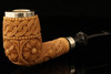 Carved Block Meerschaum Pipe Carved by Tekin with custom case 13215