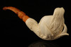 Eagle Head in Eagle's Claw with Block Meerschaum Pipe with custom case 13213