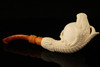 Eagle Head in Eagle's Claw with Block Meerschaum Pipe with custom case 13213