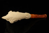 Eagle Head in Eagle's Claw with Block Meerschaum Pipe with custom case 13213