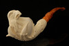 Eagle Head in Eagle's Claw with Block Meerschaum Pipe with custom case 13213