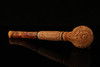 Carved Apple with Extended Shank Block Meerschaum Pipe with case 13352