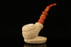 Freehand Sitter Meerschaum Pipe Carved by I. Baglan with fitted case 13446