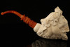 Bacchus Skull Block Meerschaum Pipe Carved by I. Baglan with case 13448