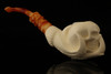 Skull in Claw Block Meerschaum Pipe with custom case 13479