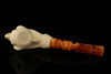 Skull in Claw Block Meerschaum Pipe with custom case 13479