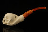 Skull in Claw Block Meerschaum Pipe with custom case 13479