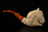 Horse Block Meerschaum Pipe Carved by I. Baglan with custom case 13518