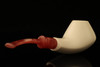 Free Hand Block Meerschaum Pipe Carved by Tekin with custom case 13537