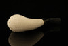 King Size Lattice Bent Billiard Meerschaum Pipe Carved by Tekin with custom case 13554