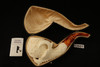 Carved Eagle's Claw Block Meerschaum Pipe with custom case 13601