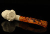 Bulldog Block Meerschaum Pipe with custom case 13654