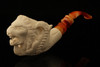 Lion in Claw Meerschaum Pipe by I. Baglan with custom case 13674