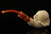 Skull in Claw Block Meerschaum Pipe with custom case 13673