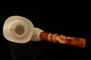 Cowboy Skull Meerschaum Pipe Carved by I. Baglan with custom case 13689