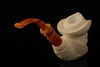 Cowboy Skull Meerschaum Pipe Carved by I. Baglan with custom case 13689