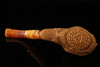 Skull Hand Carved Block Meerschaum Pipe with tamper & case 13791