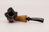 Nording - Spiral Natural Partially Rusticated Briar Smoking Pipe with pouch B1655