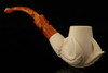 Eagle's Claw Block Meerschaum Pipe with custom case 13815