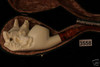 HORSES Hand Carved Block Meerschaum Pipe in a fitted CASE 3558 pipa NEW