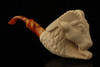 Goat Block Meerschaum Pipe Carved by I. Baglan with custom case 13857