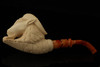 Goat Block Meerschaum Pipe Carved by I. Baglan with custom case 13857