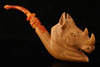 Rhino Block Meerschaum Pipe with custom case 13947