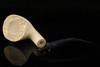 Lattice Dublin Block Meerschaum Pipe Carved by Tekin with custom case 14015
