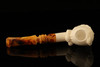 Pirate Block Meerschaum Pipe with custom case 13624r