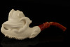 Bulldog in Claw Block Meerschaum Pipe with custom case 14043