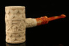 Masonic Hammer Freemasonry Block Meerschaum Pipe with custom case 10175r