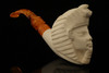 King Tut Block Meerschaum Pipe with fitted case 14102