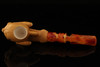 Skull in Claw Block Meerschaum Pipe with fitted case 14093