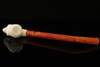 Skull Churchwarden Block Meerschaum Pipe with fitted case 14180