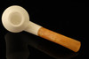 Chimney Block Meerschaum Pipe Carved by Tekin with fitted case 14176