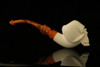 Skull Hand Carved Block Meerschaum Pipe with pouch M1052