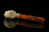 Skull Hand Carved Block Meerschaum Pipe with pouch M1052