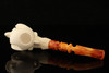 Skull in Claw Block Meerschaum Pipe with fitted case 14151