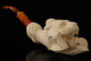 Lion in Claw Block Meerschaum Pipe with fitted case 14229