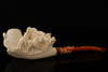 Horse Herd Hand Carved Block Meerschaum Pipe with custom case 14286