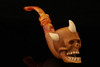 Devil Skull Block Meerschaum Pipe with custom case 14296